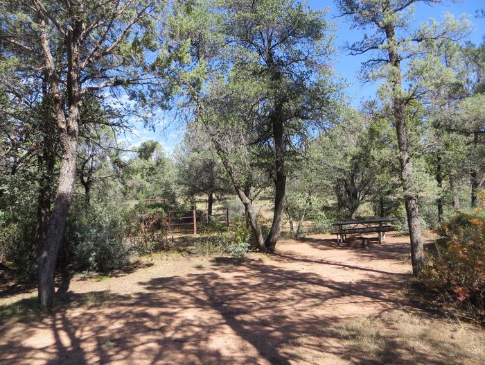 Houston Mesa, Horse Camp site #14 featuring camping space, picnic area, and horse corral.