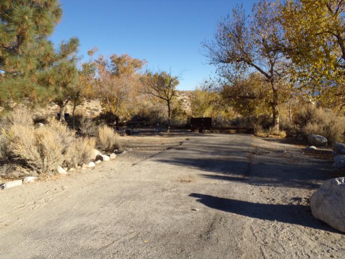 Parking space and entrance to site #38, Lone Pine Campground. 