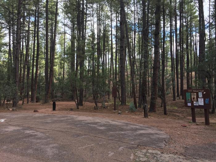 Ponderosa Campground Group Site #F featuring parking space to one of the camping locations in the loop. 