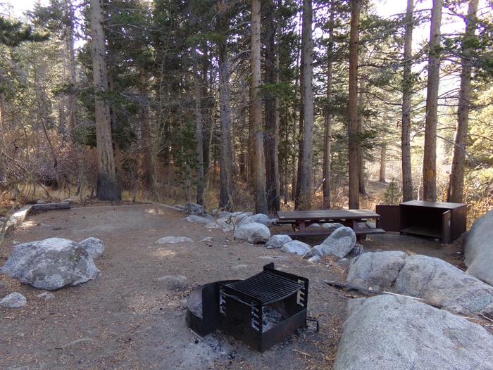 Rock Creek Lake Campground site #20 mountain top setting featuring picnic and camping areas. 