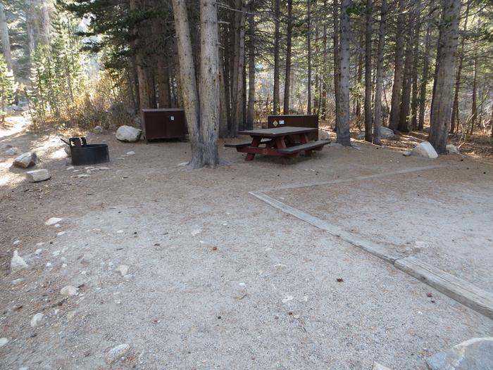 Rock Creek Lake Campground site #22 mountain top setting featuring picnic and camping areas. 