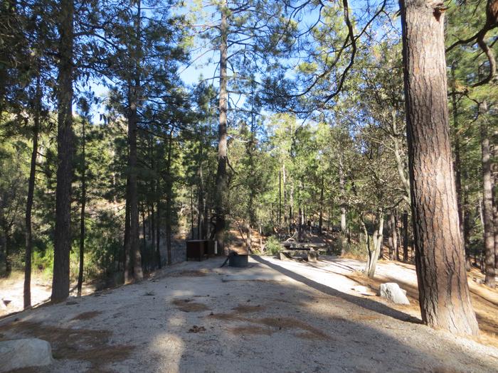 Parking space and entrance to the mountain top setting site #41, Rose Canyon Campground. 