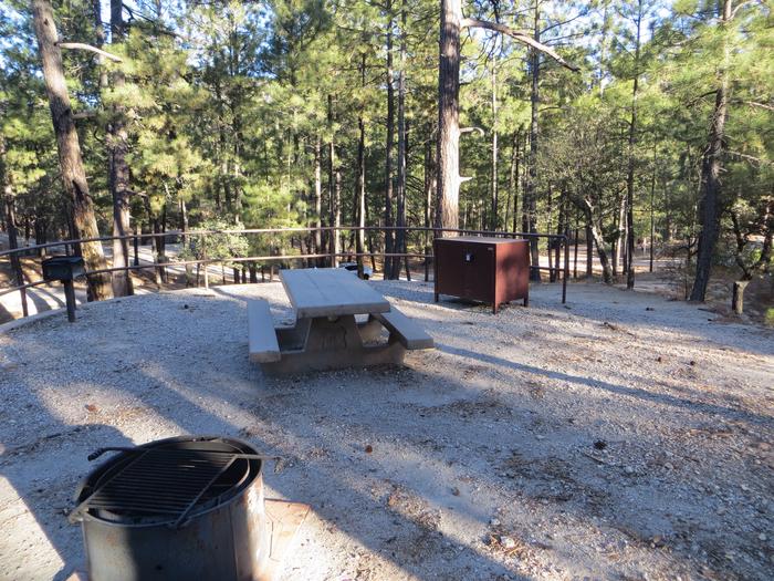 Rose Canyon Campground site #60 featuring mountain top setting picnic area, fire pit, and camping space. 