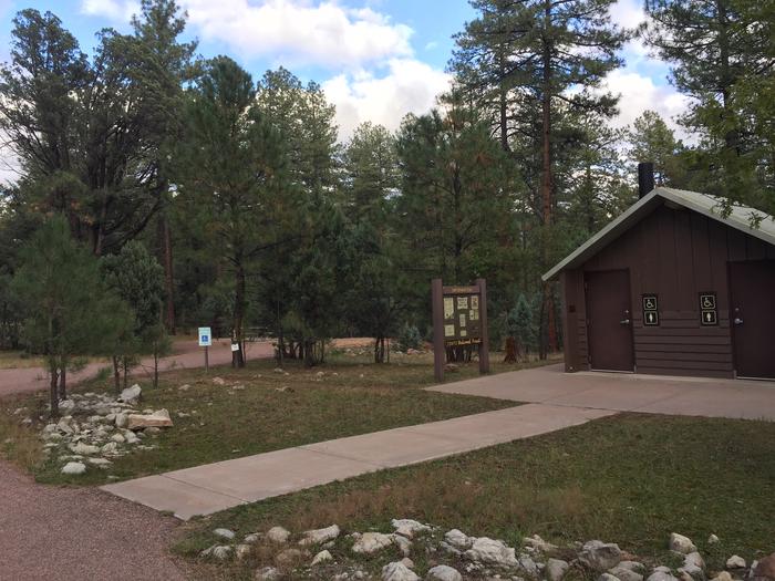 Restroom within close proximity to site #13, Sharp Creek Campground. 