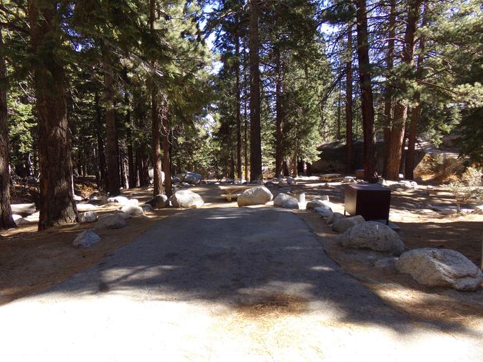 Parking. space and entrance to site #15, Mt. Whitney Portal Campground. 
