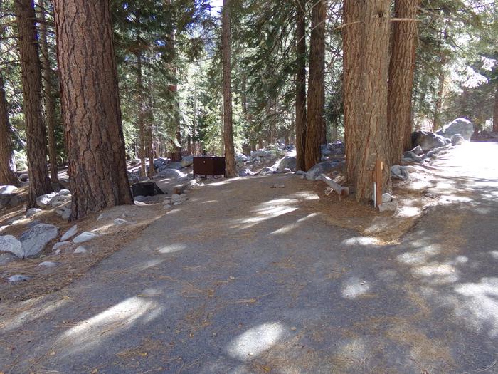 Parking space and entrance to site #17, Mt. Whitney Portal Campground. 