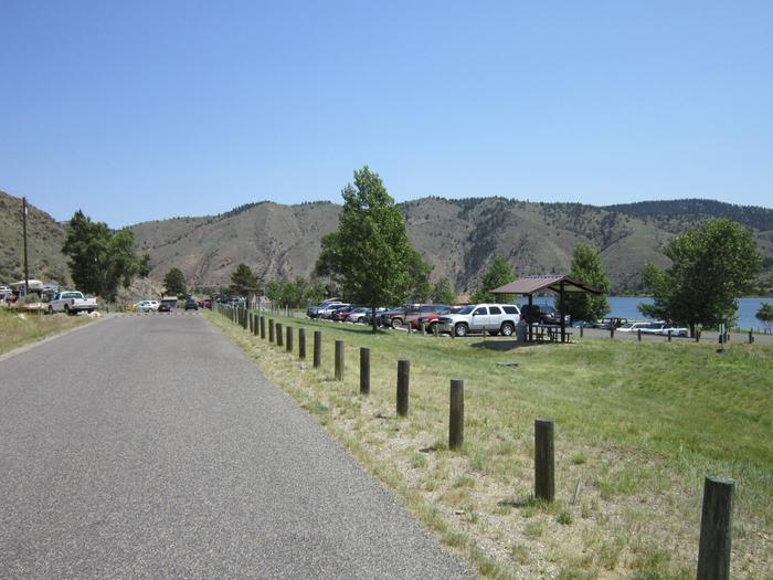 Access and view of parking lot in Clark's Bay Day Use Area
