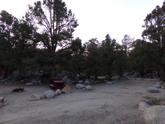 French Camp site #36 featuring picnic table, food storage, and fire pit in this mountain top setting. 