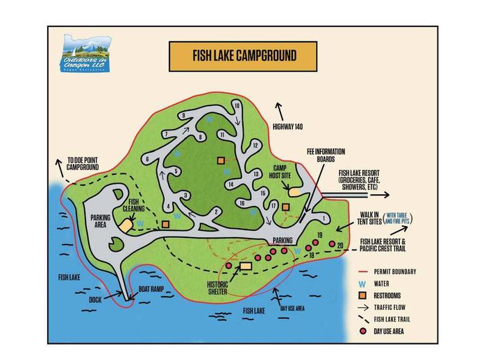 Map of Fish Lake Campground