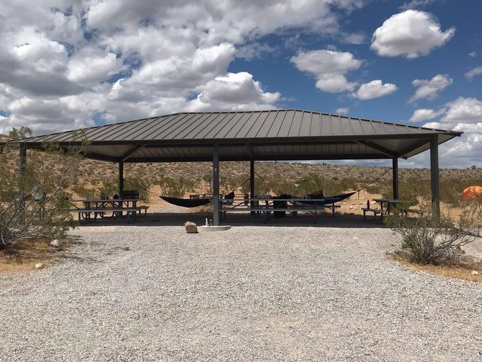 Red Rock Canyon Campground Group Shelter-10  small tent pads 8 vehicles max, Vault toiletRed Rock Canyon Campground Group Shelter 10  small tent pads 8 vehicles max, Vault toilet