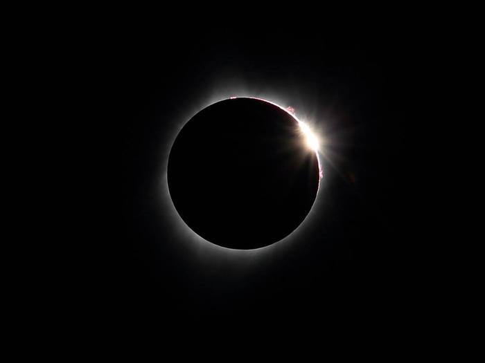 Diamond ring & solar flare, Ochoco National Forest, Oregon, August 21, 2017