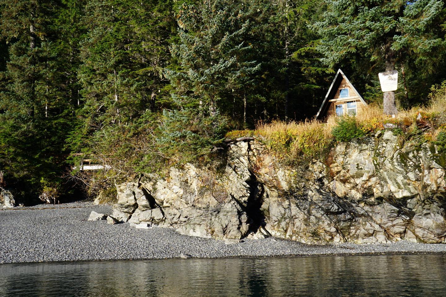 Pigot Bay Cabin from waterWide angle