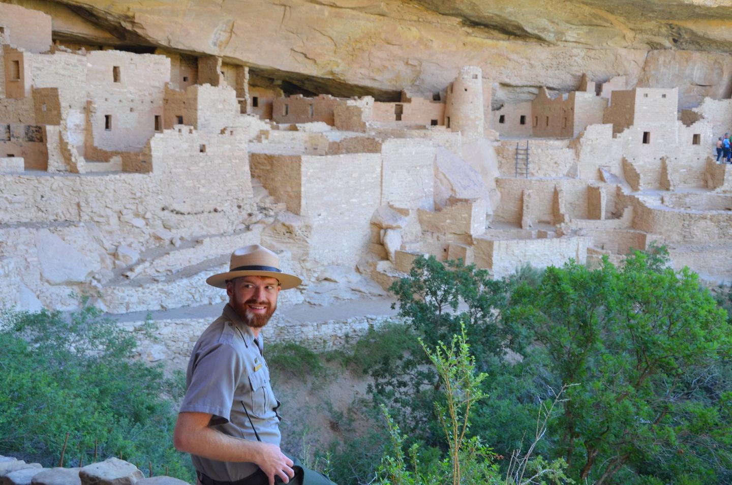 NPS Park Ranger Describing the Ancient Structures 