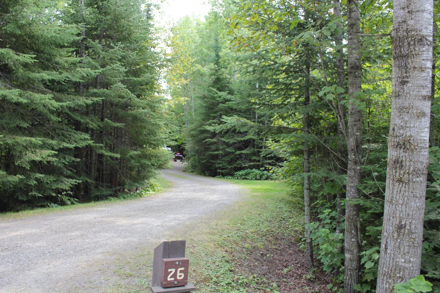Flour Lake Campground Site #26Site #26 road into site