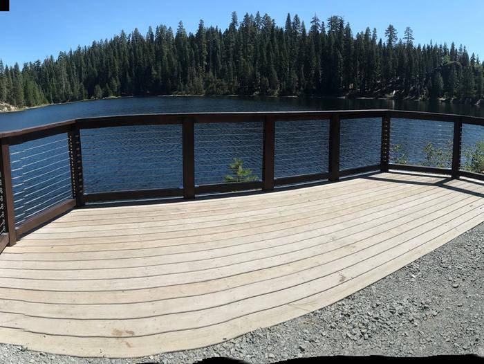 Newly constructed viewing platform at the end of the Summer Harvest Trail, Gerle Creek reservoir.