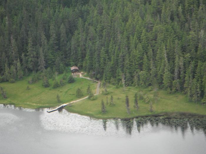 View of cabin from the air
