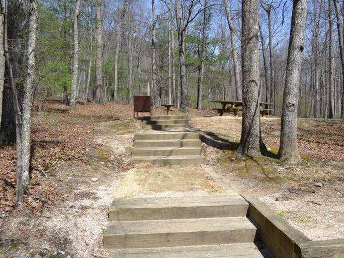This is a picture of the steps up to Campsite A-4.Access to Campsite A-4