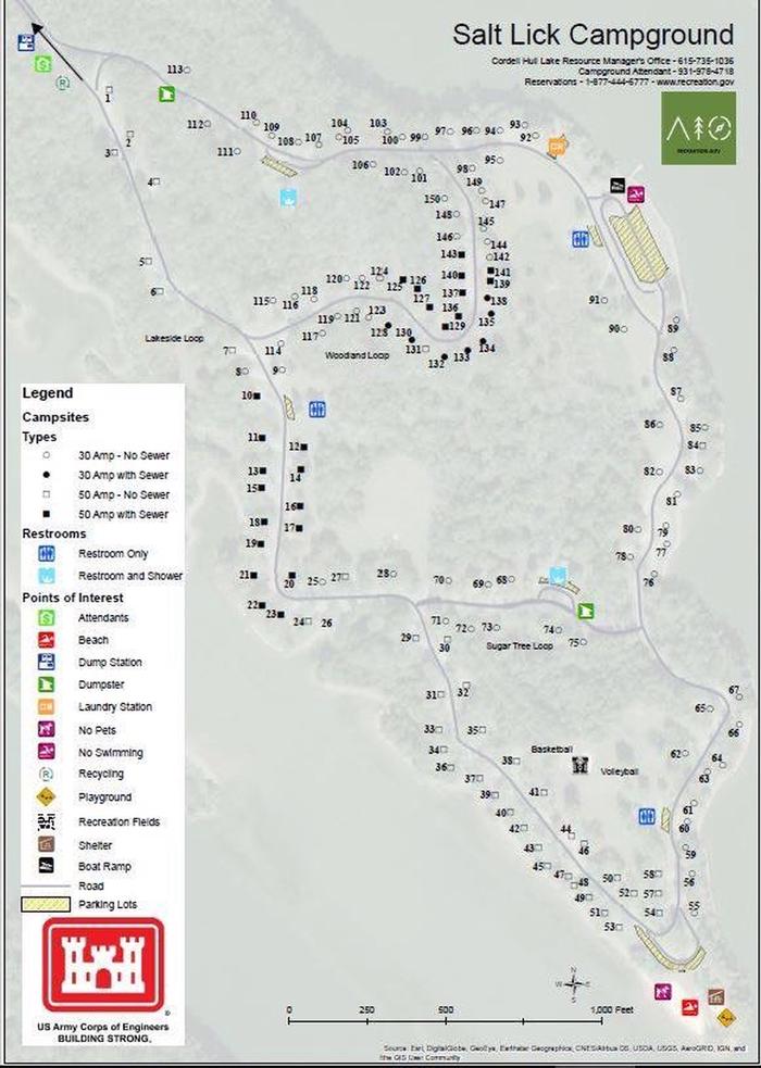 Map of Salt Lick Creek Campground