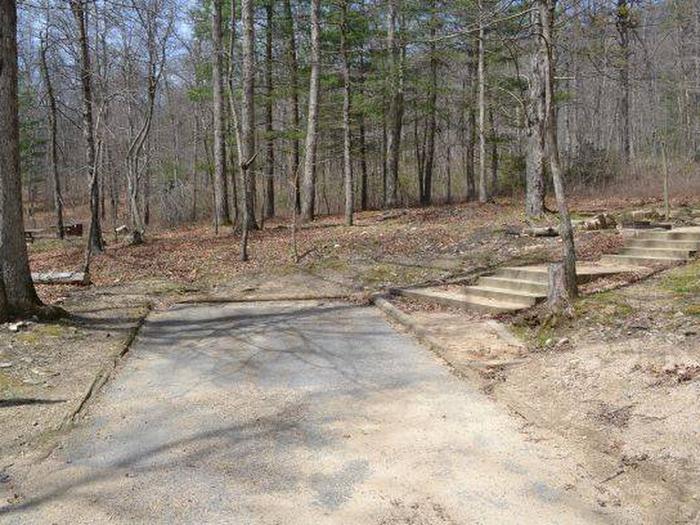 This is a picture of driveway and steps to access Campsite A-15.Access to Campsite A-15