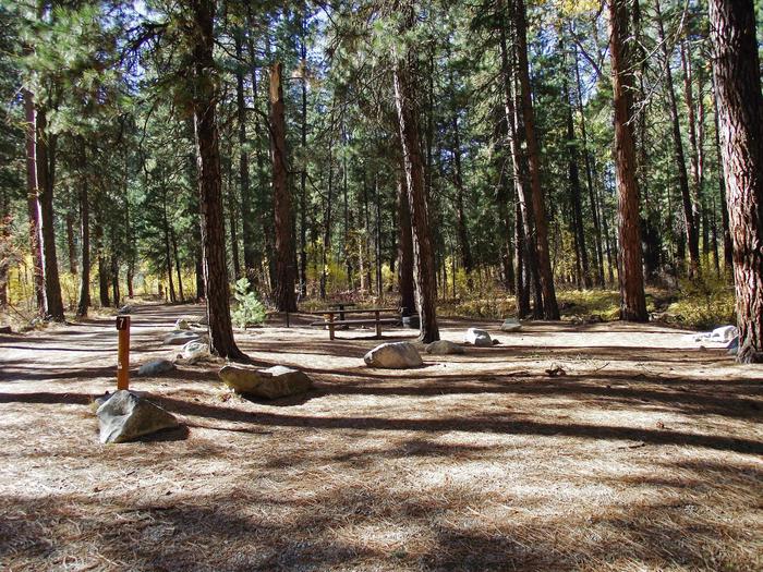 You'll be surrounded by trees, giving you lots of shade  while having easy access to a picnic table, firepit and BBQ stands with large parking space.Dog Creek Campground Site # 7