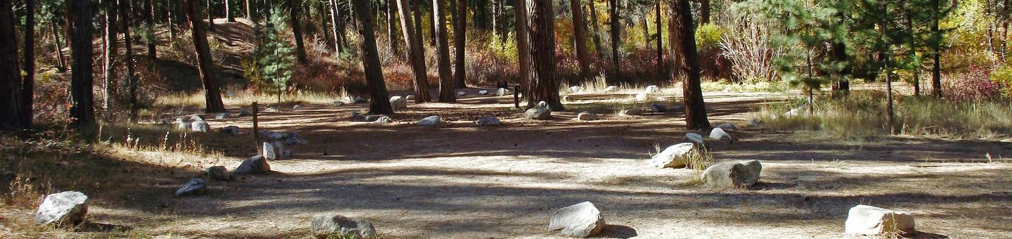 Open space and ample parking available in this woodsy area with picnic table, firepit and BBQ stands in each site.Dog Creed Campground