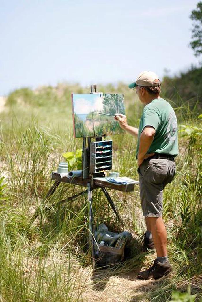 Artist painting at West Beach