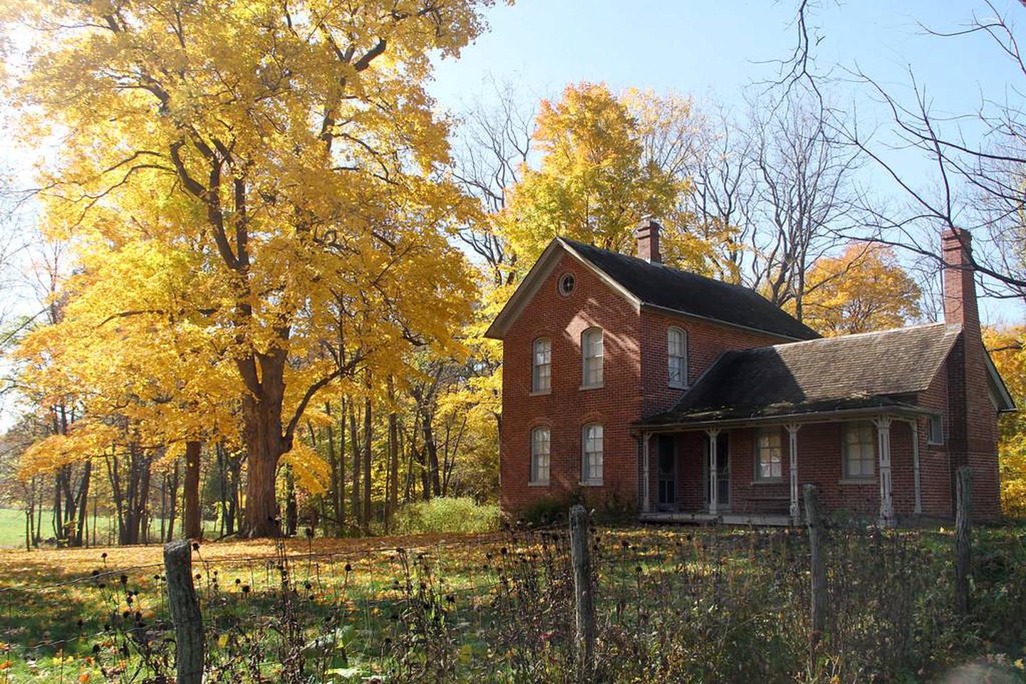 Chellberg Farmhouse in the fall in Indiana Dunes National Park.