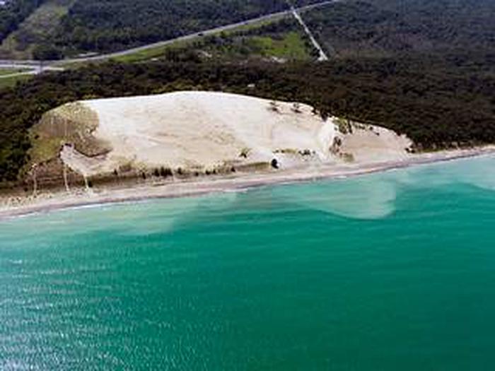 Aerial view of Mount Baldy in Indiana Dunes National Park.