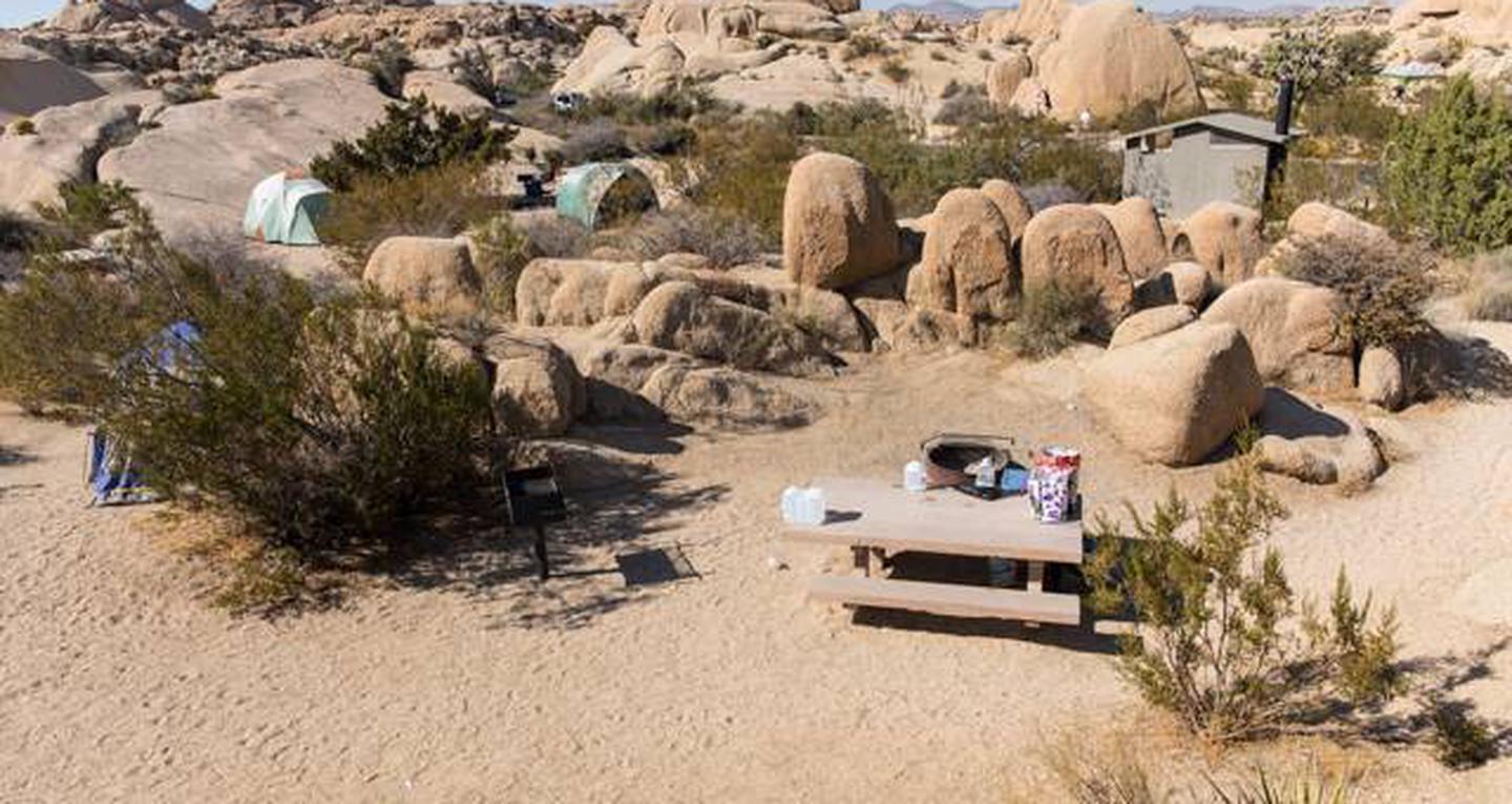 Jumbo Rocks site 15 ariel viewView of campsite