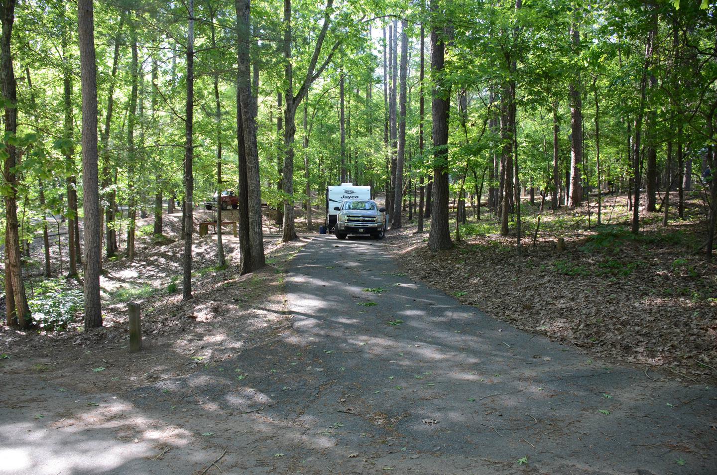 Driveway entrance angle, utilities-side clearance.McKinney Campground, campsite 9