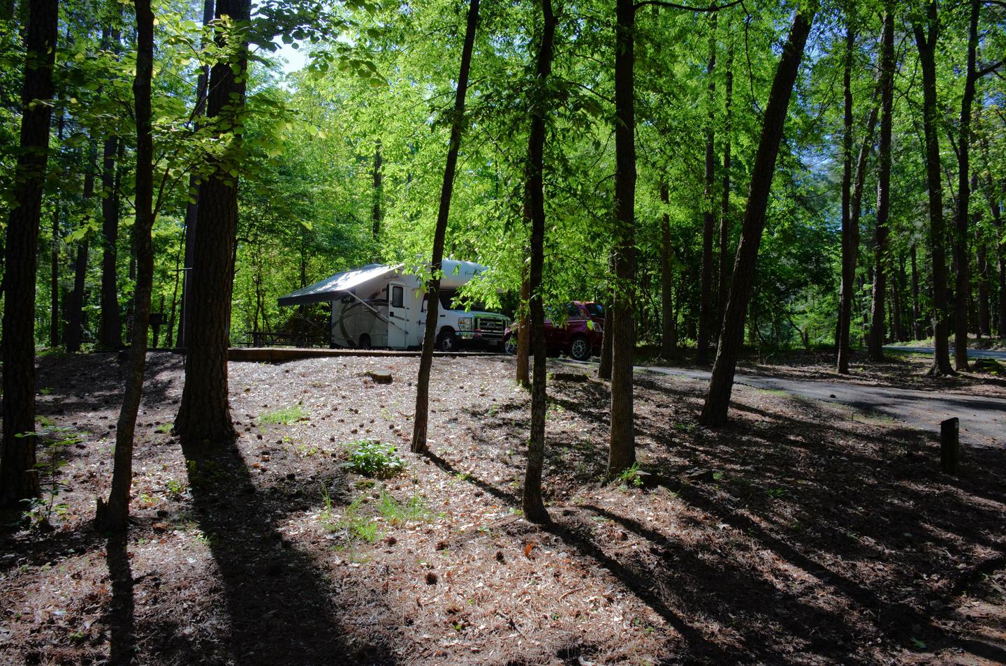 Driveway, awning-side clearance.McKinney Campground, campsite 23