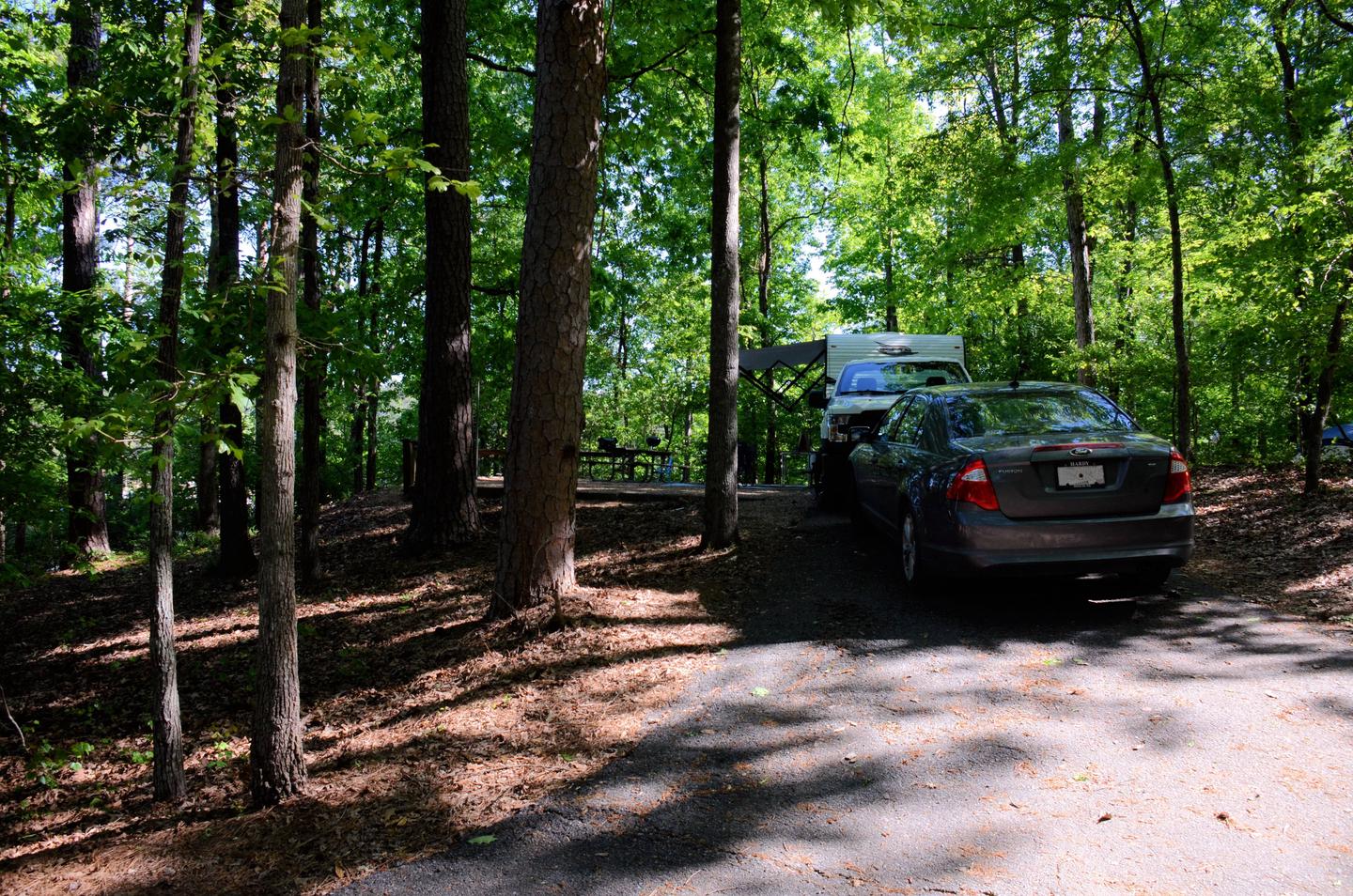 Driveway, awning-side clearance.McKinney Campground, campsite 25.