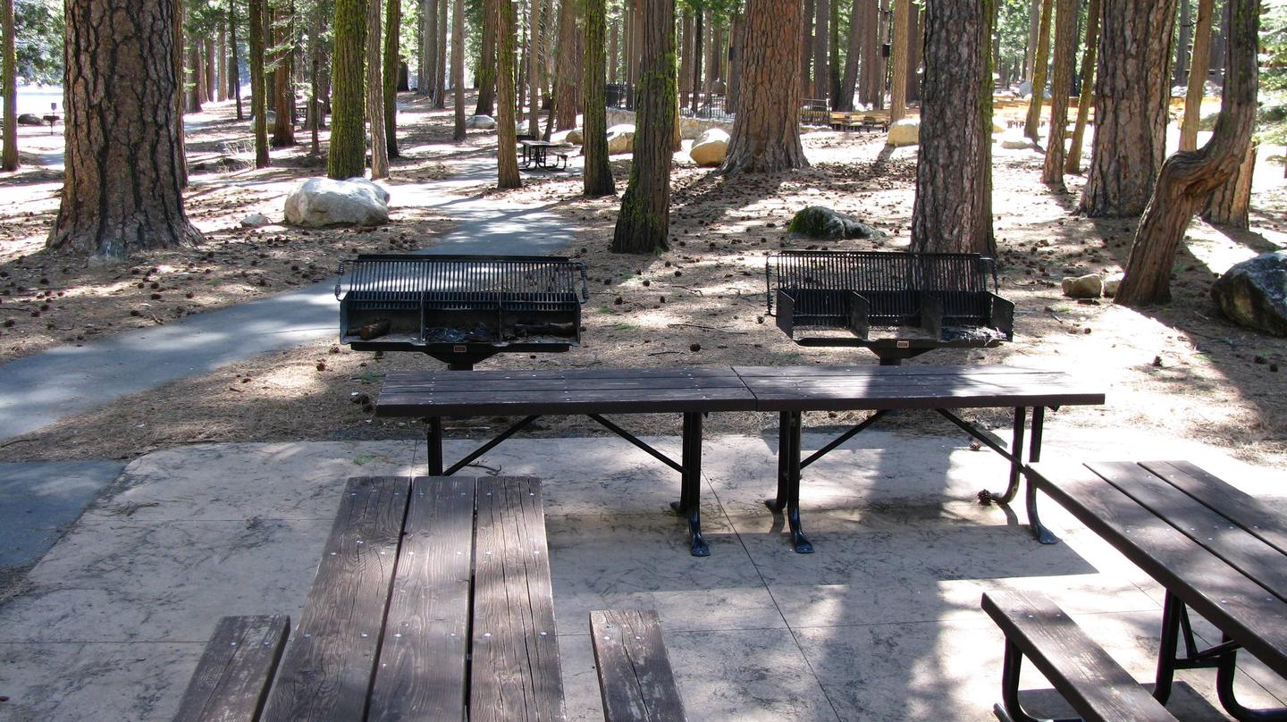 Pinecrest "Pine" Group Picnic Site, Grills and Serving Table