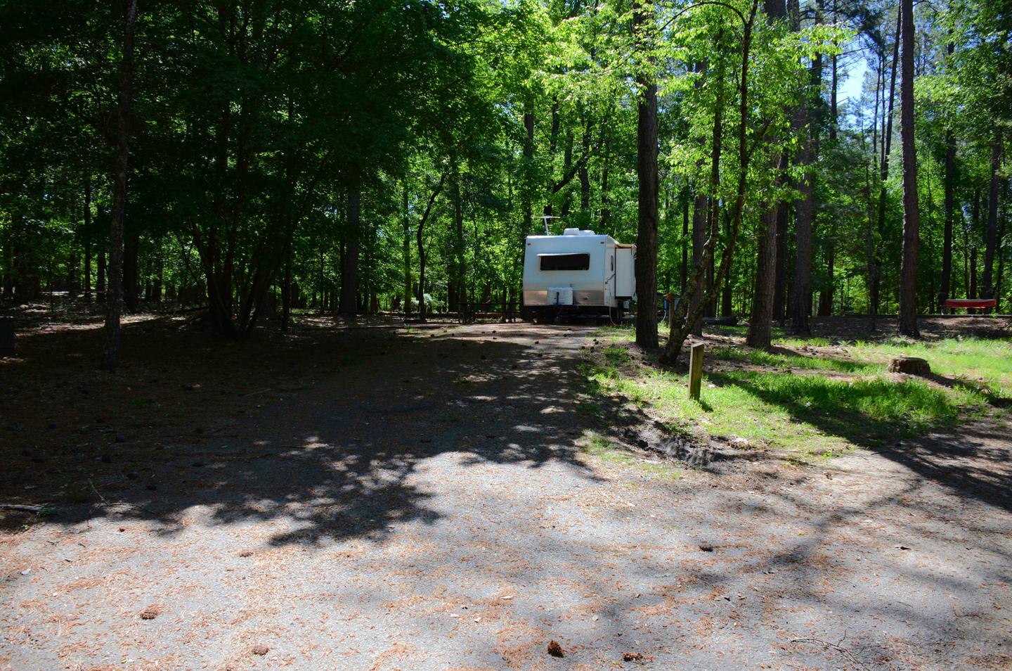 Driveway entrance angle/slope, tree branch clearance.McKinney Campground, campsite 66.