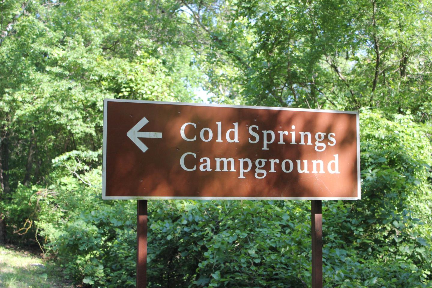 COLD SPRINGS ENTRANCE (OK) CHICKASAW NRACold Springs Campground Sign