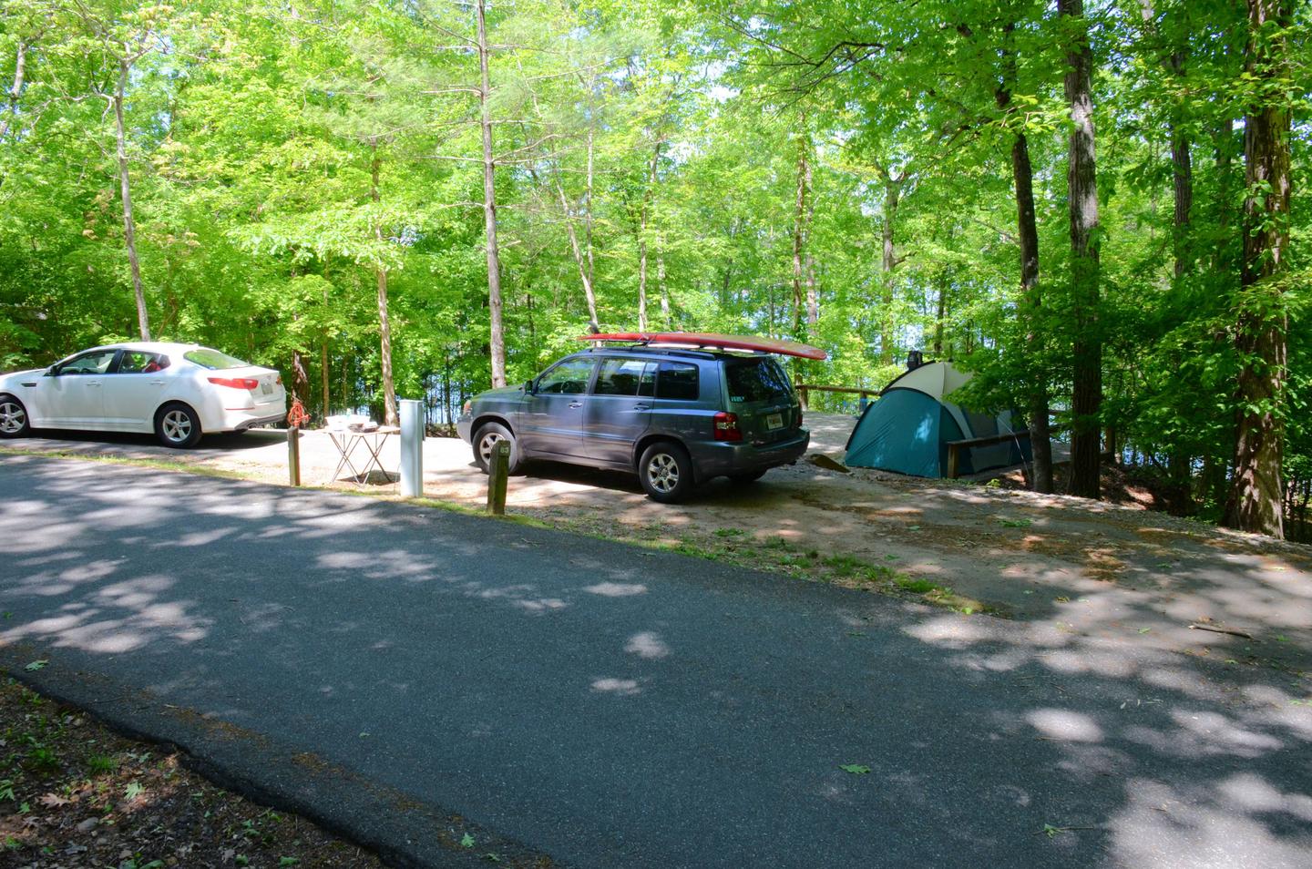 Pull-thru street view, utilities clearance.McKinney Campground, campsite 83.