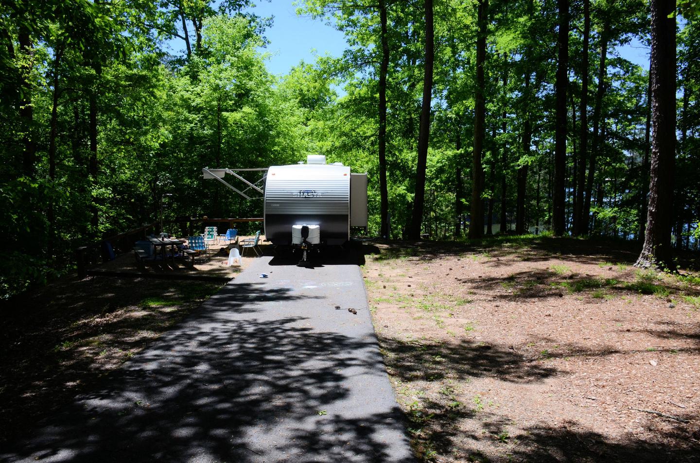 Driveway slope, utilities-side clearance.McKinney Campground, campsite 104.