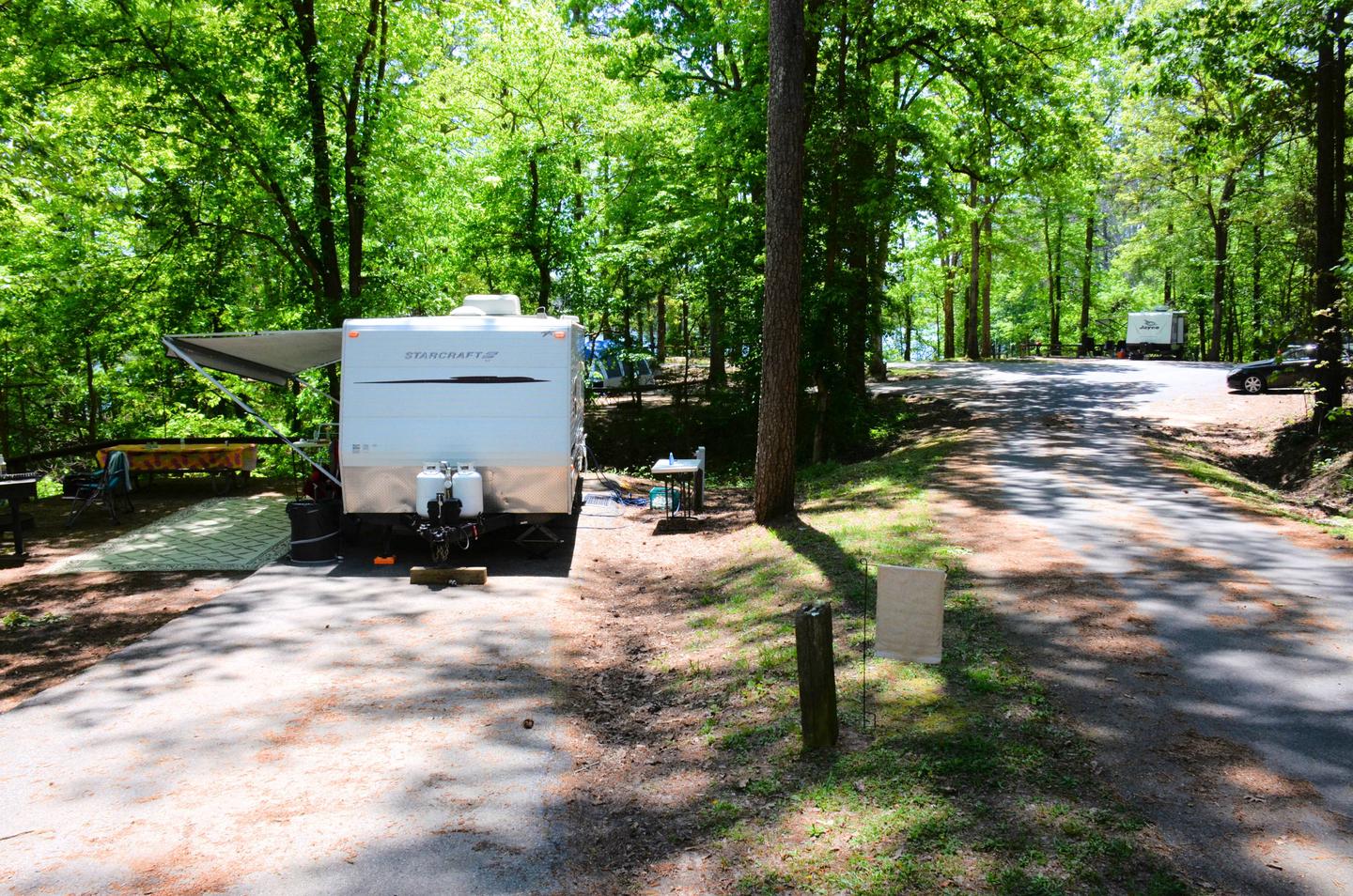 Driveway entrance angle/slope, utilities-side clearance.McKinney Campground, campsite 147.