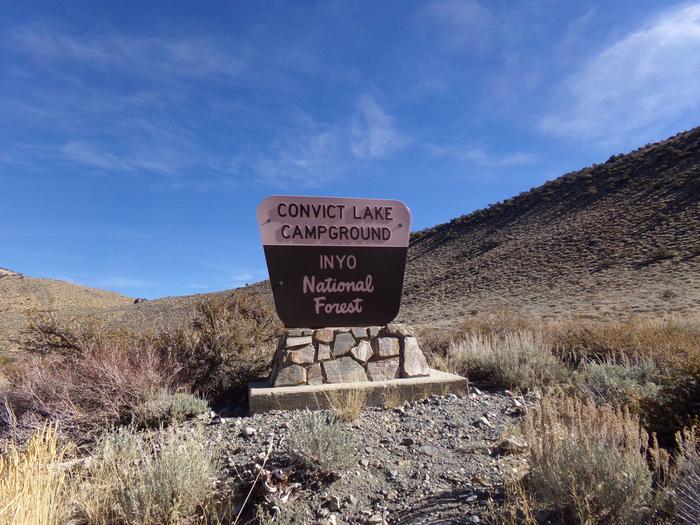 Convict Lake Campground entrance sign