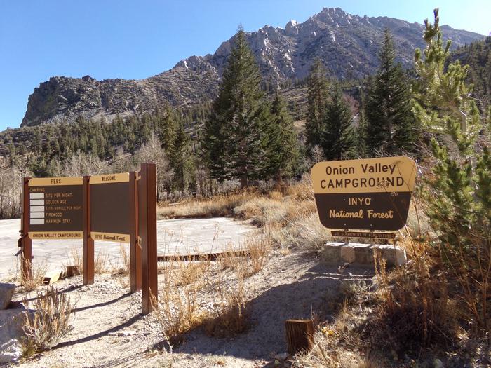 Onion Valley Campground Entrance Sign