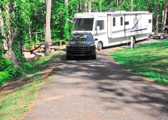 Pull-thru exit, driveway slope.Sweetwater Campground, campsite 8.