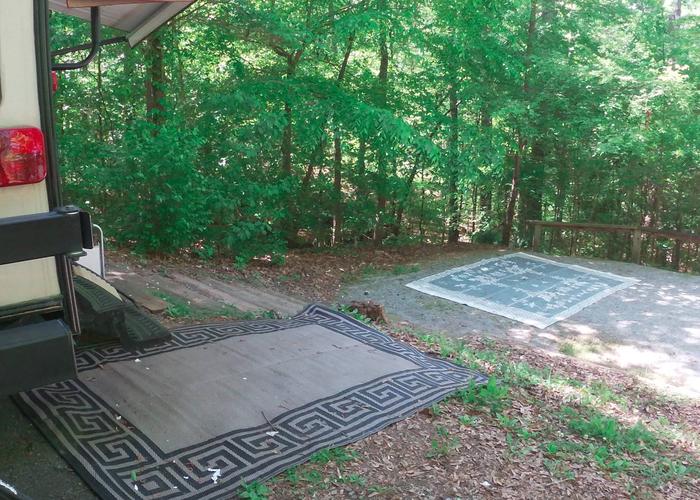Steps down from RV pad to tent pad.Sweetwater Campground, campsite 26.