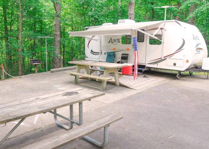 Awning-side clearance, campsite view-2McKaskey Creek Campground, campsite 51.