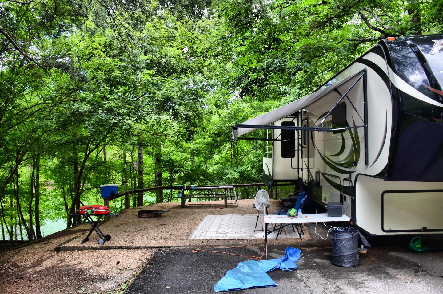 Awning-side clearance, campsite view.McKinney Campground, campsite 81.