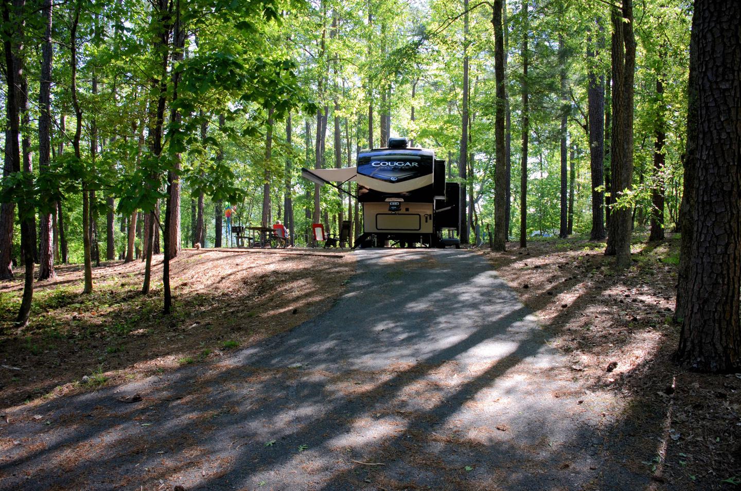 Driveway slope, awning-side clearance.McKinney Campground, campsite 19.