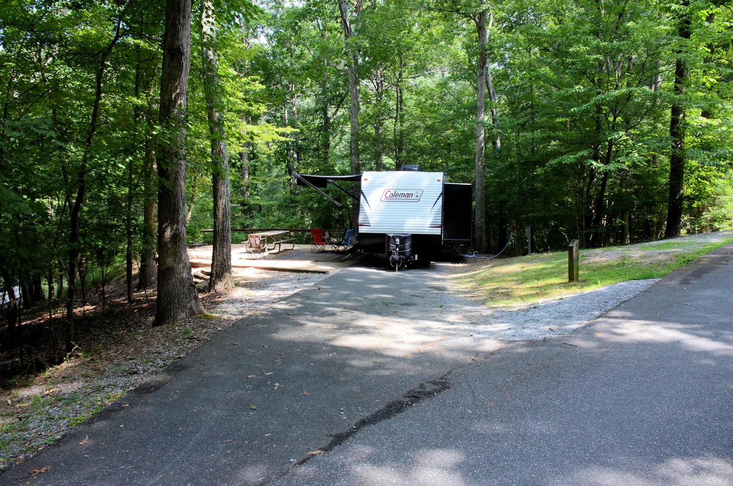 Driveway slope, awning-side clearance.McKinney Campground, campsite 78.