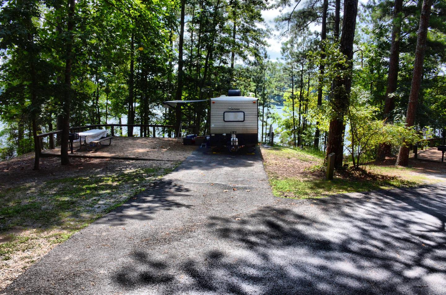 Driveway slope, awning-side clearance.McKinney Campground, campsite 132.