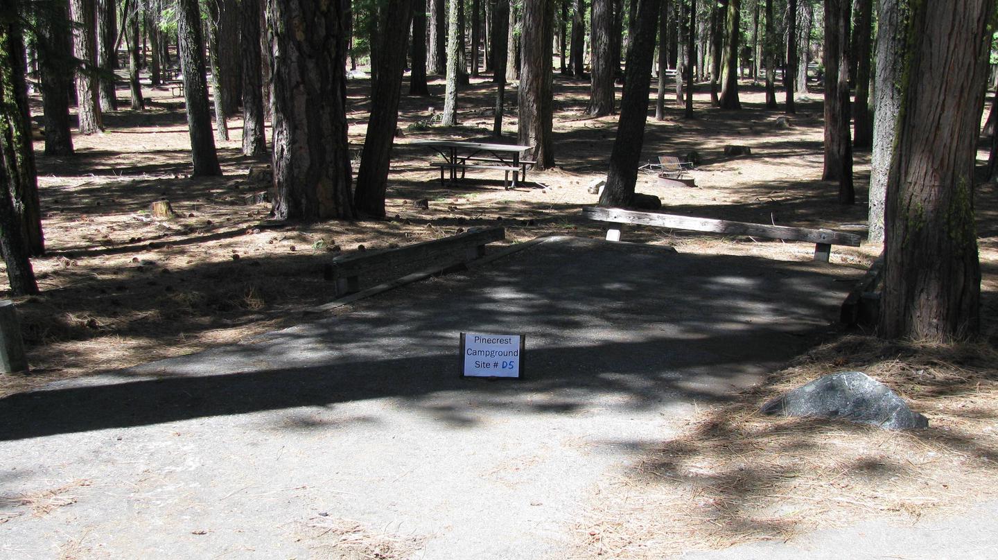 Pinecrest Campground Site D5
