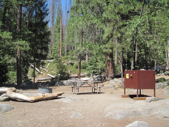 Food locker, picnic table, and fire ringSite 97
