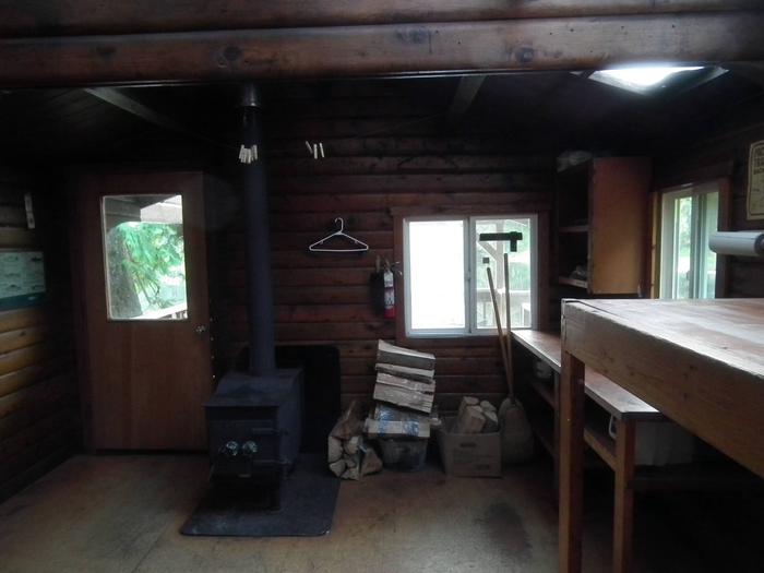 Front Half of CabinEntrance, Kitchen Area, and Stove